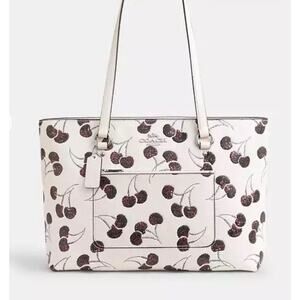 Coach Station Tote Bag with Cherry Print